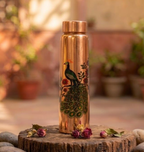 Copper <b>Water</b> <b>Bottle</b> Printed Traditional Mandala Paisley Surface Eco Friendly Leakproof <b>Metal</b> Drinkware <b>Bottle</b> For Home - Product Image 3