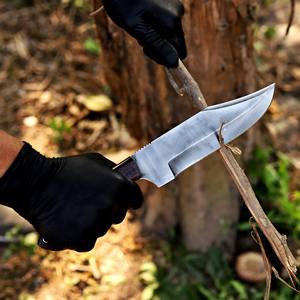 Cuchillo Bowie Hecho a Mano con Mango de Palisandro y Funda de Cuero, Hoja de Acero al Carbono de Espiga Completa, Cuchillo Táctico Personalizado OEM para Caza y Camping - Product Image 5