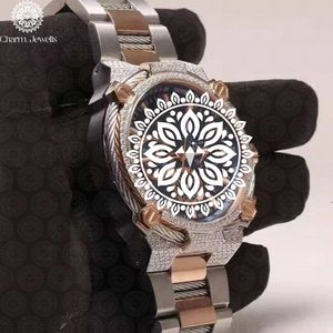 Montre de luxe Charm Jewells en acier inoxydable, cadran analogique 40 mm, chronographe, cristal saphir, mouvement mécanique automatique, mode masculine - Product Image 5