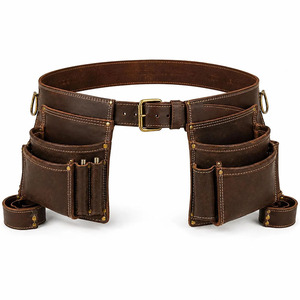 Ceinture à outils de charpentier moderne en cuir de vachette de qualité supérieure avec rangement organisé, supports de quincaillerie durables, maintien sécurisé et taille réglable - Product Image 3