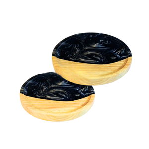 Ensemble de 2 sous-verres modernes en bois Thanh Tung Thinh, réutilisables, ronds, écologiques, durables, accessoires de bar - Product Image 6
