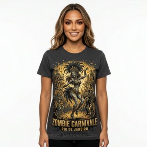 T-shirt personnalisé pour femme, imprimé squelette néon, style cyberpunk, motif d'horreur, t-shirt en coton, fabricant de vêtements pour femme - Product Image 6