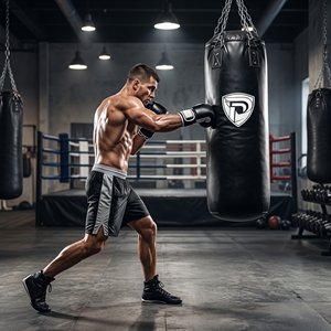 Sac de frappe pour entraînement de boxe, rempli de sable, en cuir PU, durable, robuste, équipement de gym pour adultes - Product Image 4
