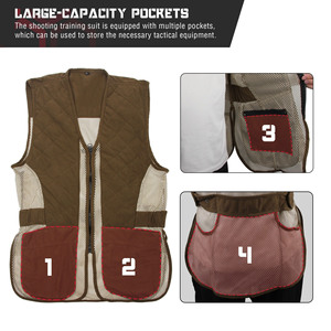 Custom Breathable Hunting Vest Multi Pocket Tactical <b>Shooting</b> Vest Lightweight Quilted Mesh Outdoor Hunting Jacket - Product Image 5