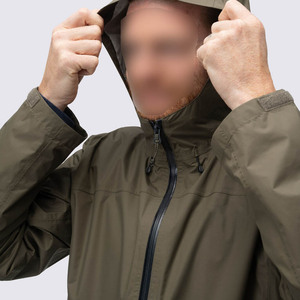 Veste imperméable à capuche pour homme, vêtements décontractés pour l'extérieur, coque en polyester, fermeture éclair, style automne, vert - Product Image 6