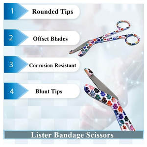 Tijeras para Vendajes de Enfermería de 5.5 Pulgadas y Tijeras para Suturas de 4.5 Pulgadas, Juego de 2 Tijeras Médicas de Acero Inoxidable para Vendajes Autoadhesivos - Product Image 3