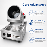 Machine de cuisson rotative automatique électromagnétique commerciale en acier inoxydable antiadhésive de type évier