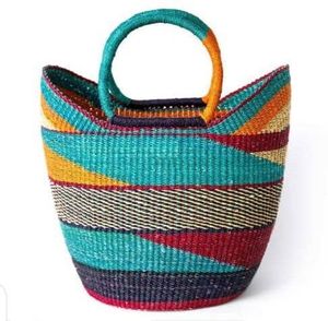 Rainbow Striped Seagrass Handbags Woven Handle Woven <b>Straw</b> <b>Tote</b> <b>Bag</b> Fashion Women Summer Beach Purse OEM ODM - Product Image 1