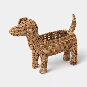 Puppy Love Natural Rattan Dog Pencil Holder Small Kid Storage Basket Handmade Kids <b>Toy</b> <b>Organizer</b> Nursery Room Decorative - Product Image 1