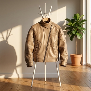 Men Leather Stand Collar Zipper <b>Jacket</b> <b>Racing</b> Biker <b>Jacket</b> Custom Leather Riding <b>Jacket</b> Wholesale Manufacture - Product Image 3