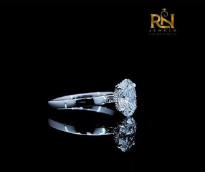 Bague de fiançailles en or massif avec halo caché en diamant de laboratoire rond de 2 carats pour femme, OEM ODM, vente en gros, approvisionnement B2B - Product Image 3