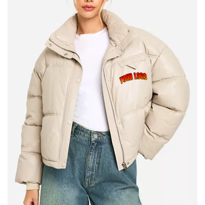 Veste matelassée à capuche en coton rembourré coupe-vent pour femme, style streetwear hip-hop, avec logo imprimé personnalisé et broderie camouflage - Product Image 4