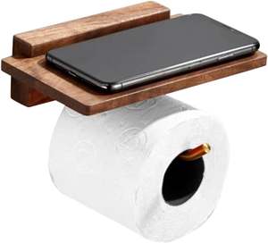 Portarrollos de Papel Higiénico de Madera de Alta Calidad, Diseño de Estante de Pared, Soporte Móvil para Rollo de Papel Higiénico - Product Image 1