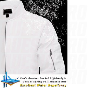 Blousons Bomber Grande Taille Personnalisés pour Hommes 100% Polyester Fermeture Éclair Intégrale Vestes Streetwear Fabricant OEM/ODM de Vestes pour Hommes en Gros - Product Image 2