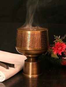 Trending Design Brass and Stainless Steel Gold Color Customized Shape Bakhoor and Incense Burner Bowl with Finest Quality - Product Image 2