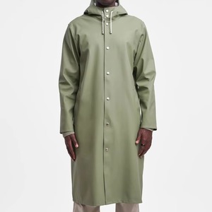 Unisex Latest Design High Quality Hooded <b>Long</b> <b>Raincoat</b> jacket With Button Closure Waterproof Casual Wear PU Coated Polyester/ - Product Image 2