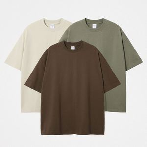 เสื้อยืดคอตตอนหนาพิมพ์ลายสกรีนเอง สไตล์สตรีทแวร์ ทรงโอเวอร์ไซส์ เสื้อยืดหนาน้ำหนักมาก สำหรับผู้ชาย ไซส์พลัส เสื้อยืดผู้ชาย - Product Image 1