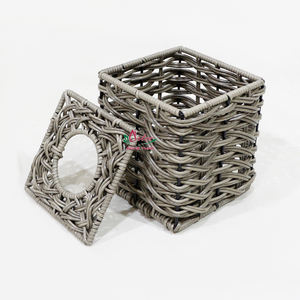 Caja de pañuelos ecológica hecha a mano de junco marino y jacinto de agua, artesanía natural para el hogar y la oficina, Vietnam Artex Dong Thap - Product Image 5