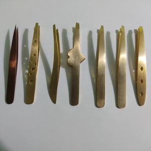 แหนบคิ้วไทเทเนียมสีทองแหนบปลายเอียงขอบสแตนเลสสีเคลือบไททาเนียมแฟนซี - Product Image 5