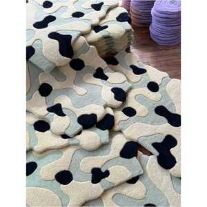 Alfombra Antideslizante de Lana/Viscosa de Primera Calidad, Diseño Geométrico, Hecha a Mano, Color Beige, Apta para Mascotas, a Bajo Precio, INDIAN TEXTILES H/L - Product Image 5