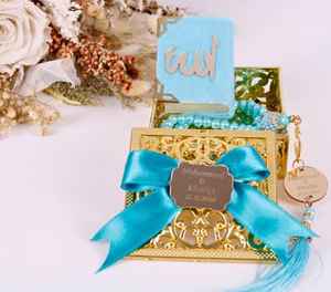Juego de Mini Corán y Tasbeeh de Lujo Personalizado para Regalo de Boda, Juego de Regalo de Corán Personalizado para Bodas y Fiestas - Product Image 2