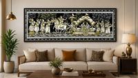 Peinture murale mythologique indienne traditionnelle en gros, œuvre d'art populaire faite à la main, style Pattachitra ethnique, panneau de décoration intérieure