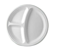 Plateau alimentaire rond à 3 compartiments en plastique de qualité supérieure, type Thali indien, réutilisable, compatible micro-ondes, vaisselle pour restaurant, vente en gros