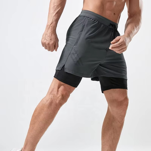 Casual Sports Double <b>Layer</b> Shorts for Daily Wear High Quality Two <b>Layer</b> Shorts for Activewear Comfortable Gym Training Shorts - Product Image 3