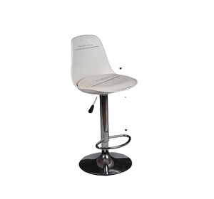 Iron Pipe Bar Chair Nickel Plating Industrial Bar <b>Stool</b> Commercial Use No Armrest No Assembly Required Durable Frame Modern PU - Product Image 1