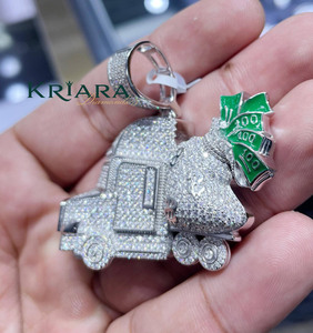 Colgante de Plata 925 con Moissanita, Diseño de Camión de Dinero, Estilo Hiphop, para Uso Diario, Unisex - Product Image 3