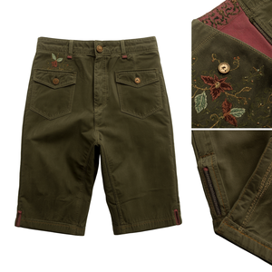 Pantalones Cortos Bávaros Verde Musgo para Hombre, Pantalones Cortos Tradicionales Bordados de Primera Calidad para el Oktoberfest - Product Image 3