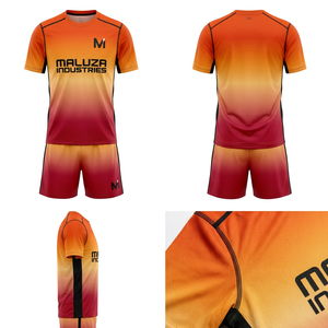 Tenue de football personnalisée sublimée, col en V, tissu à séchage rapide, ensemble complet de maillots de football, uniformes sportifs professionnels - Product Image 6