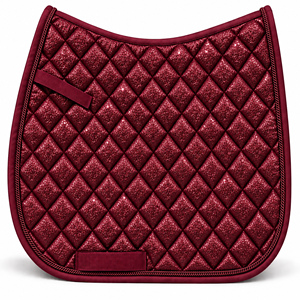 Tapis de selle de dressage bordeaux matelassé en coton avec doublure polaire et rembourrage en polyester, sangle de selle, style saut d'obstacles, pour compétition - Product Image 1