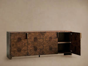 Buffet rustique personnalisé en bois de ronce naturel fabriqué à la main Buffet de salle à manger Armoire de rangement de salon Armoire d'entrée moderne - Product Image 3