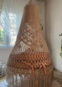 Balançoire double en macramé pour patio, Balançoire de patio, Balançoire en macramé, Balançoire suspendue en macramé, Chaise en macramé, Chaise hamac, Balançoire de jardin, Cadeau de pendaison de crémaillère - Product Image 2