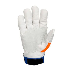 Guantes de Trabajo de Seguridad para Mecánicos, de Piel de Cabra Resistente, con Banda Reflectante y Palma Acolchada, Cierre de Muñeca Ajustable - Product Image 2