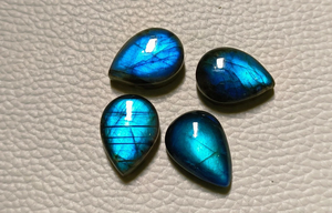 Cabujón de Labradorita Azul Flash en Forma de Pera de 13x18mm, Gema Suelta Pulida con Base Plana para Fabricación de Joyas, Lote Calibrado - Product Image 4