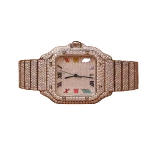 Montre numérique de luxe HipHop Quartz Moissanite testeur de diamants glacé unisexe en acier inoxydable couleurs personnalisées verre saphir 30M - Product Image 1
