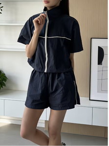 Conjunto de Dos Piezas Casual de Verano para Mujer, con Capucha, Transpirable, Holgado, de Poliéster, Cómodo y Ligero - Product Image 3