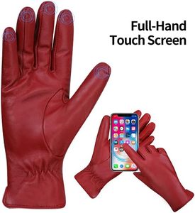 Womens Long Fingerless Leather fashion Gloves Elegant Mittens Gloves - Product Image 4