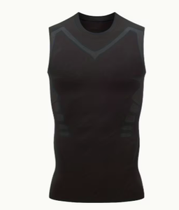 Men's Blue <b>Knitted</b> <b>Sleeveless</b> O-Neck Tank <b>Top</b> Breathable Solid Casual Sporty Workout Compression Vest Body Shaping Polyester - Product Image 1