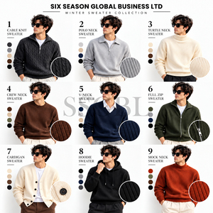 Pull en tricot fin OEM 12 Gauge, pull d'hiver pour homme personnalisé six saisons, pull uni, fabricant de tricots du Bangladesh - Product Image 1