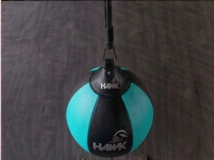 Hawk Heavy Double End Speed Ball en cuir PU noir et turquoise, sac de frappe réflexe élastique suspendu, facile à installer pour la salle de sport à domicile - Product Image 5
