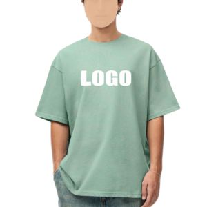 T-shirt grande taille pour hommes avec logo personnalisé, coupe ample, en coton, épaules tombantes, style culturel, pour le commerce transfrontalier - Product Image 3