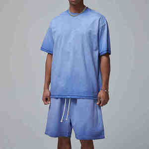 <b>Mens</b> Vintage Wash Eco-Friendly 100% Cotton Tee Set USA Casual Streetwear <b>Shorts</b> Outfit Summer Fashion Everyday Comfort Clothing - Product Image 1