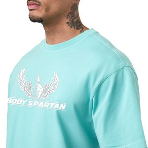 Camiseta gráfica lavada de color verde menta para hombre, camiseta informal de algodón con cuello redondo y manga corta, ropa de calle, suave y transpirable - Product Image 3