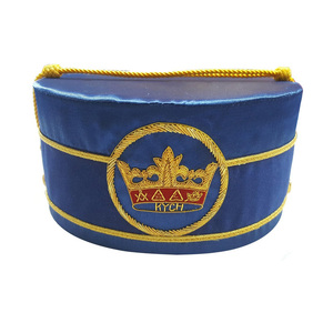 Gorra Ceremonial Azul Premium con Bordado de Lingotes de Oro, Cruz de Honor de los Caballeros de York y Corona - Product Image 1