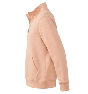 Custom Soft <b>Peach</b> Pink Quarter Zip Sweatshirt Aesthetic Pastel Stand Collar Kangaroo Pocket Fleece Casual Streetwear Women - Product Image 3
