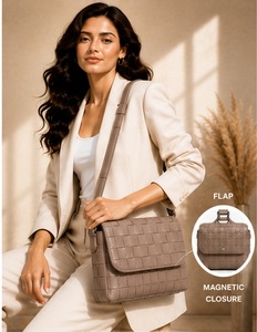 Sac bandoulière tissé Gravs pour femme, en cuir véritable de luxe, avec fermeture éclair, sangle réglable, style japonais vintage et tendance pour l'été - Product Image 5