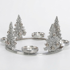 Silver Metal <b>Christmas</b> Reindeer Candle Holder Wreath Round <b>Tea</b> <b>Light</b> Candelabra Custom Festive Home Decoration Manufacturer - Product Image 4